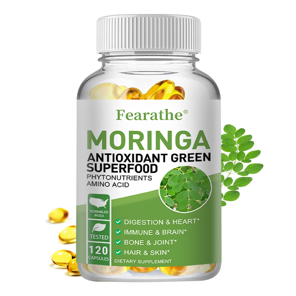 Moringa Leaf Powder - Organic Moringa 1000mg Capsules, Antioxidant Supplement,