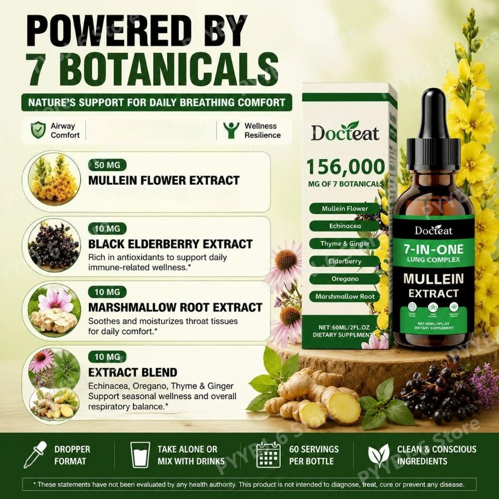 Docteat 7-in-1 Mullein Extract - đánh giá và giá Herbal And Wellness