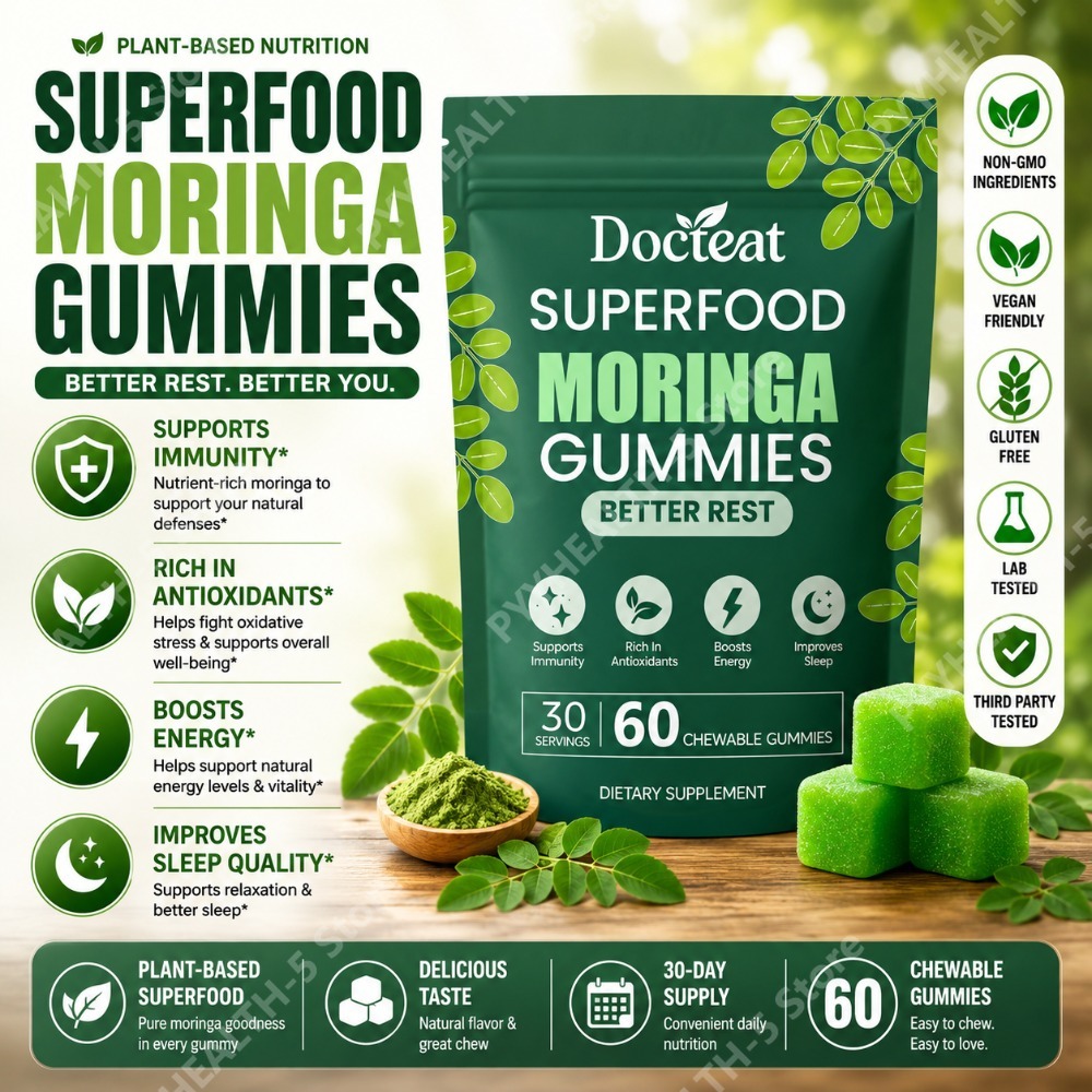 Docteat Moringa Gummies with B - đánh giá và giá Moringa Leaf Powder